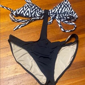 Tart Black and White Bikini with Chevron Top
